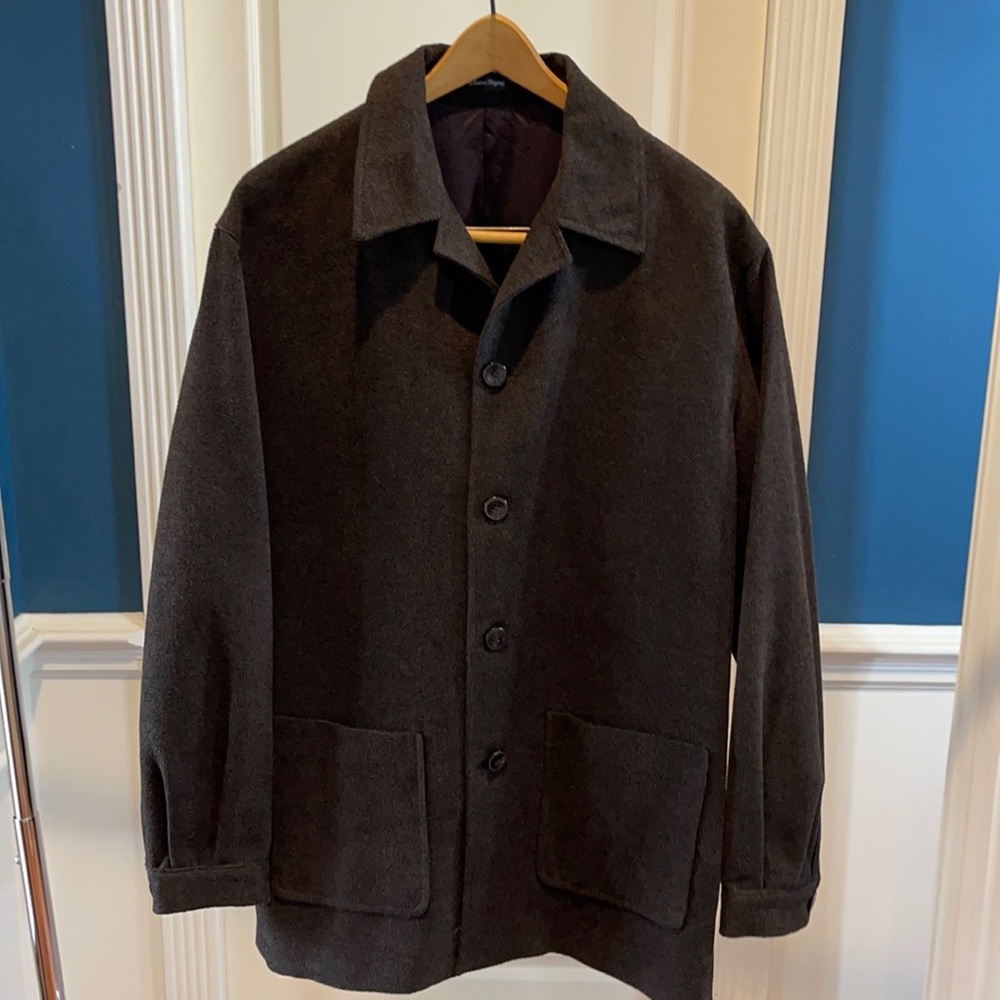 Men’s Cezani Overcoat, Medium Dark Gray